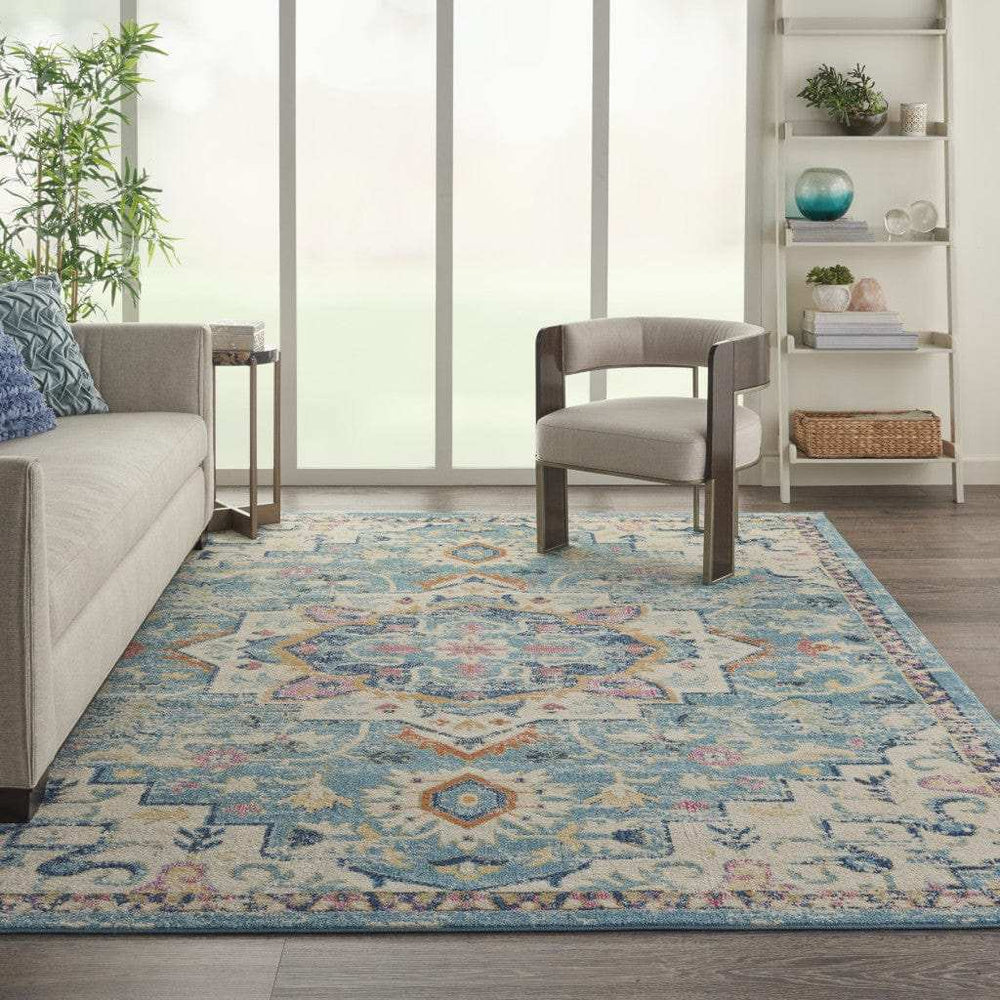 8' X 10' Blue And Ivory Dhurrie Area Rug - Homeroots - Flyclothing LLC