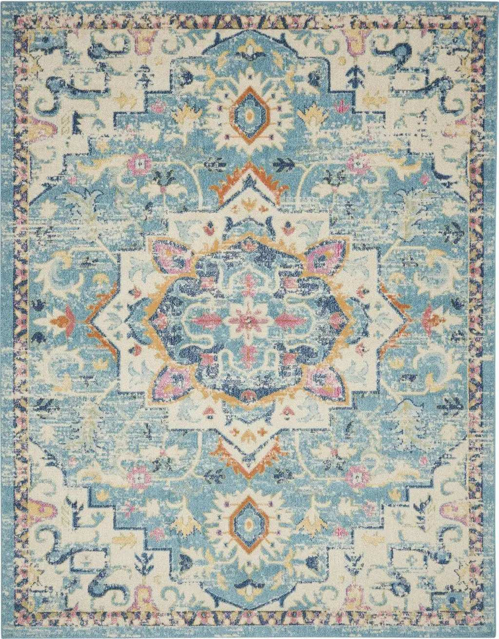 8' X 10' Blue And Ivory Dhurrie Area Rug - Homeroots - Flyclothing LLC