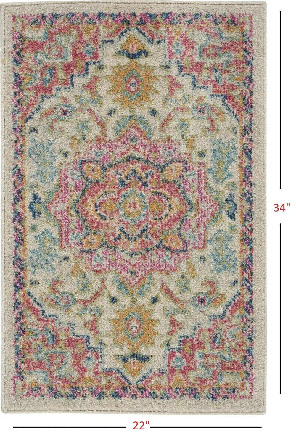 2' X 3' Pink And Ivory Southwestern Dhurrie Area Rug - Homeroots - Flyclothing LLC