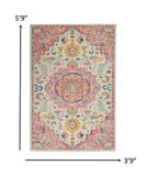 4' X 6' Pink And Ivory Southwestern Dhurrie Area Rug - Homeroots - Flyclothing LLC