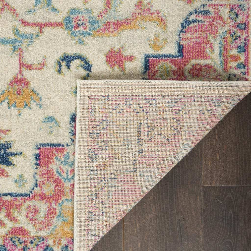 7' X 10' Pink And Ivory Southwestern Dhurrie Area Rug - Homeroots - Flyclothing LLC