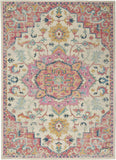 7' X 10' Pink And Ivory Southwestern Dhurrie Area Rug - Homeroots - Flyclothing LLC