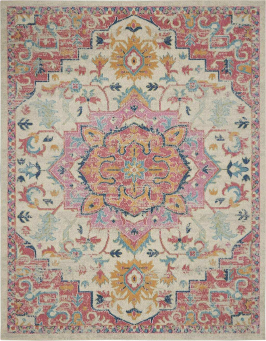 8' X 10' Pink And Ivory Southwestern Dhurrie Area Rug - Homeroots - Flyclothing LLC