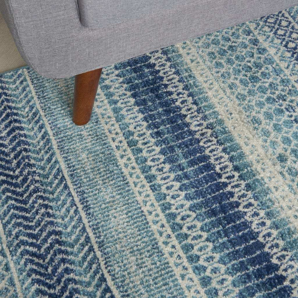 5' X 7' Navy Blue Southwestern Power Loom Area Rug - Homeroots - Flyclothing LLC