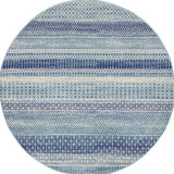 5' Navy Blue Round Southwestern Power Loom Area Rug - Homeroots - Flyclothing LLC