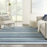 7' X 10' Navy Blue Southwestern Power Loom Area Rug - Homeroots - Flyclothing LLC