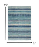 7' X 10' Navy Blue Southwestern Power Loom Area Rug - Homeroots - Flyclothing LLC