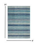 8' X 10' Navy Blue Southwestern Power Loom Area Rug - Homeroots - Flyclothing LLC