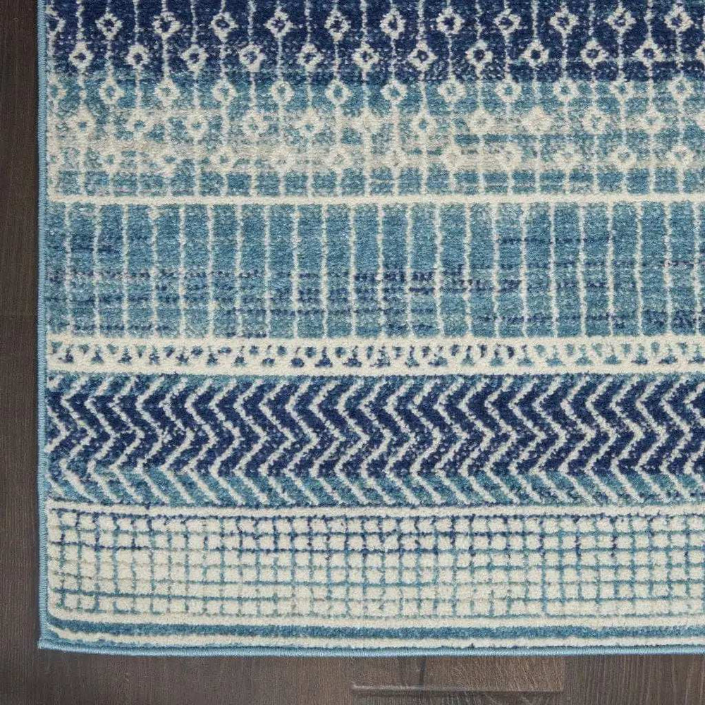 8' X 10' Navy Blue Southwestern Power Loom Area Rug - Homeroots - Flyclothing LLC