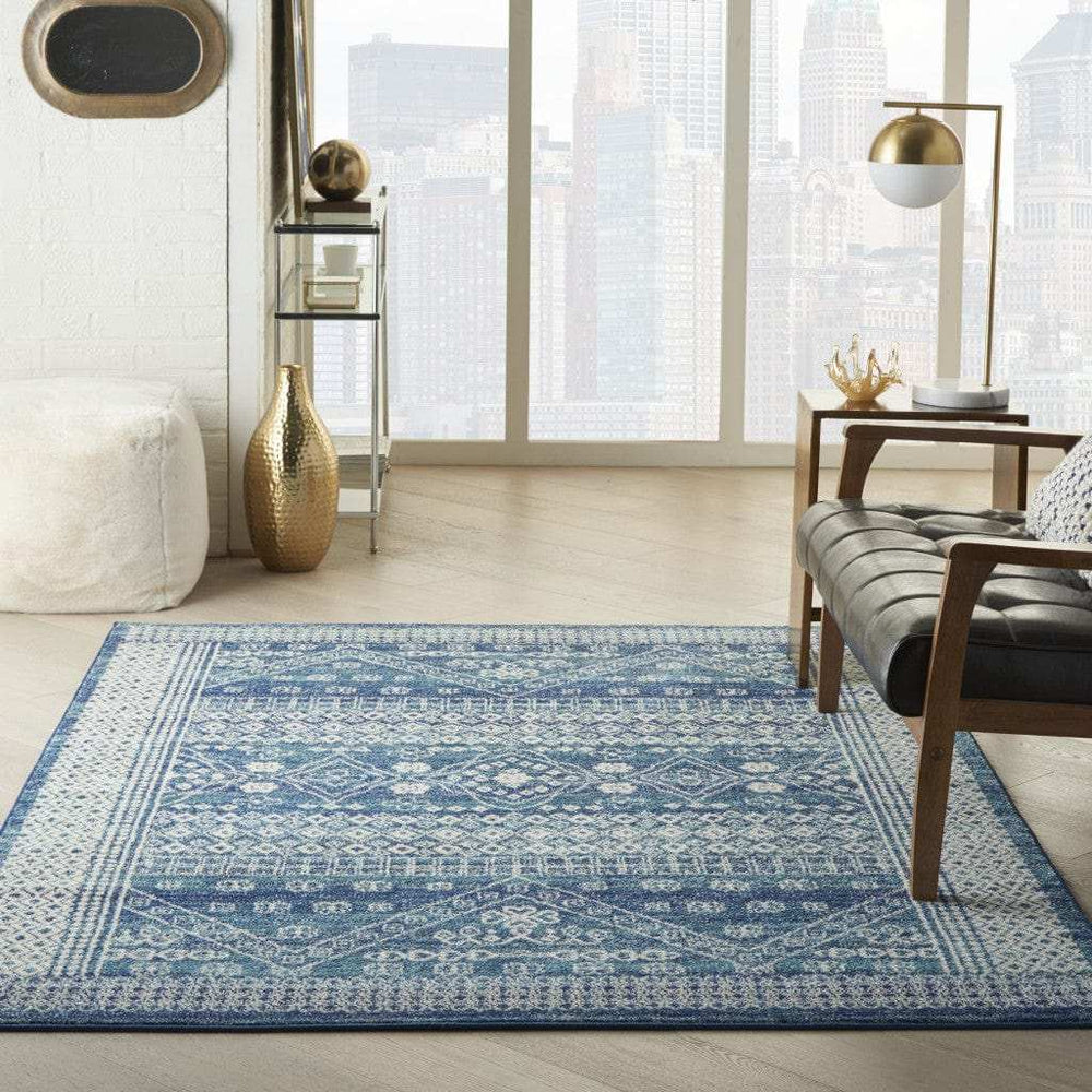 5' X 7' Navy Blue Power Loom Area Rug - Homeroots - Flyclothing LLC