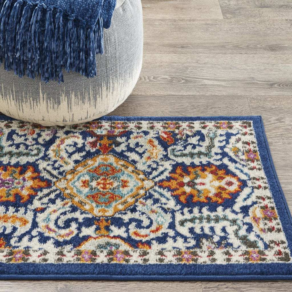 2' X 3' Blue And Ivory Power Loom Area Rug - Homeroots - Flyclothing LLC