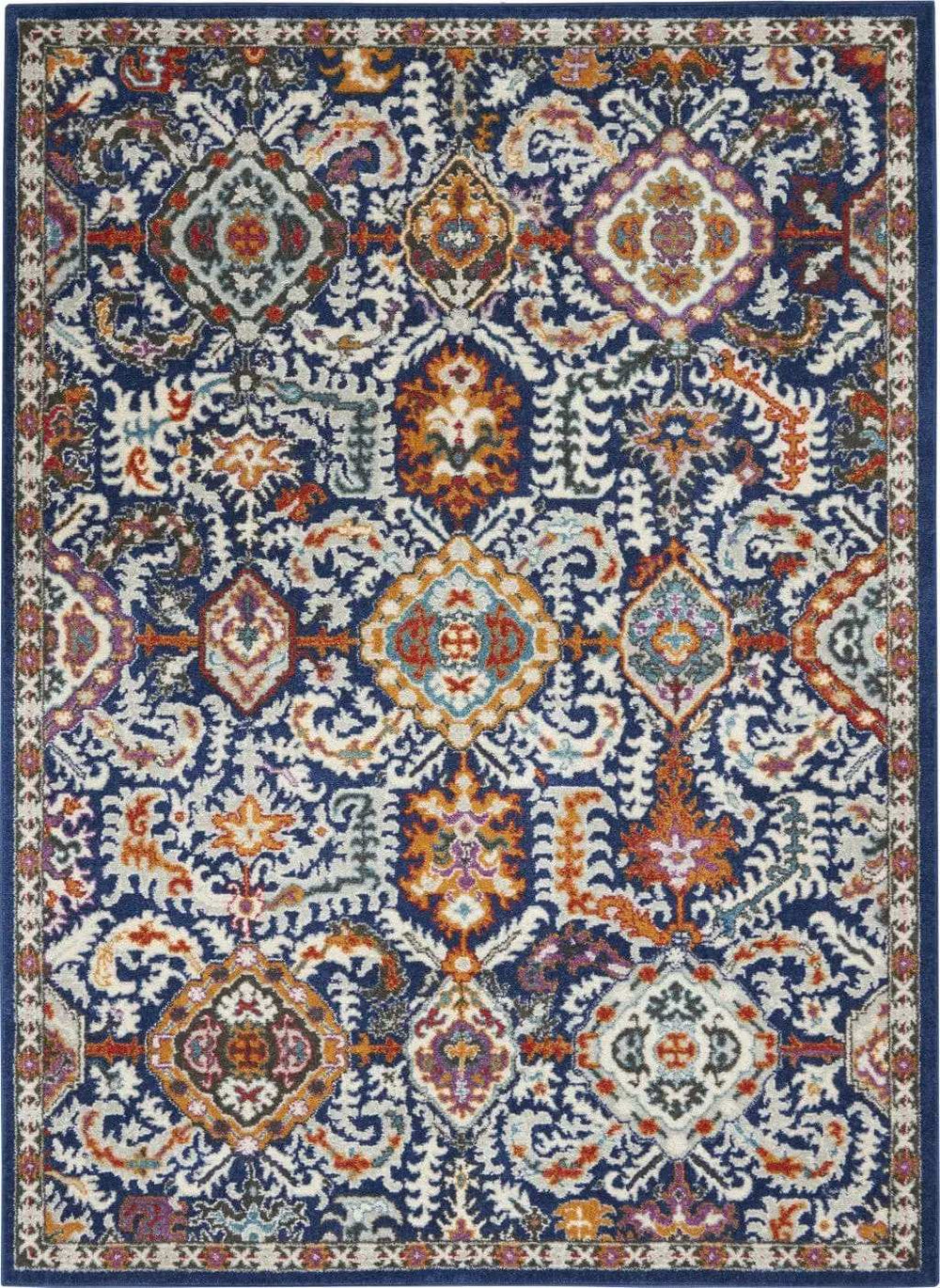 4' X 6' Blue And Ivory Power Loom Area Rug - Homeroots - Flyclothing LLC