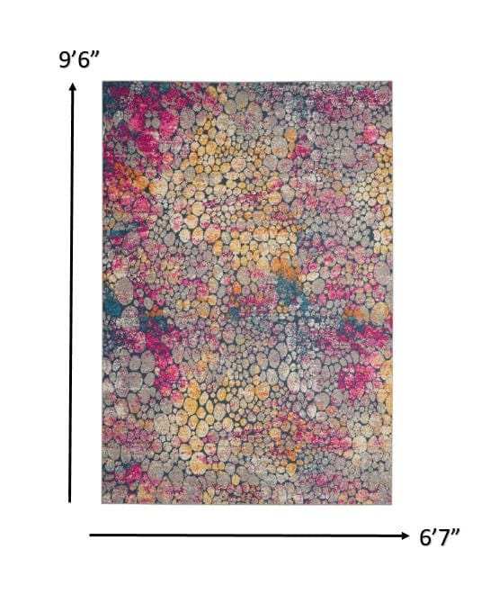 7' X 10' Pink And Ivory Coral Power Loom Area Rug - Homeroots - Flyclothing LLC