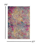 7' X 10' Pink And Ivory Coral Power Loom Area Rug - Homeroots - Flyclothing LLC