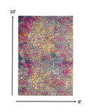8' X 10' Pink And Ivory Coral Power Loom Area Rug - Homeroots - Flyclothing LLC