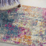 2' X 3' Blue And Pink Abstract Power Loom Area Rug - Homeroots - Flyclothing LLC