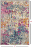 2' X 3' Blue And Pink Abstract Power Loom Area Rug - Homeroots - Flyclothing LLC