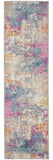 6' Blue And Pink Abstract Power Loom Runner Rug - Homeroots - Flyclothing LLC