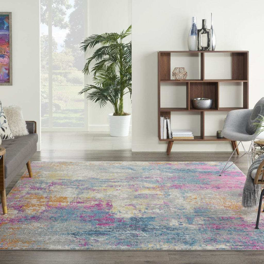 8’ X 10’ Ivory And Multi Abstract Area Rug - Homeroots - Flyclothing LLC