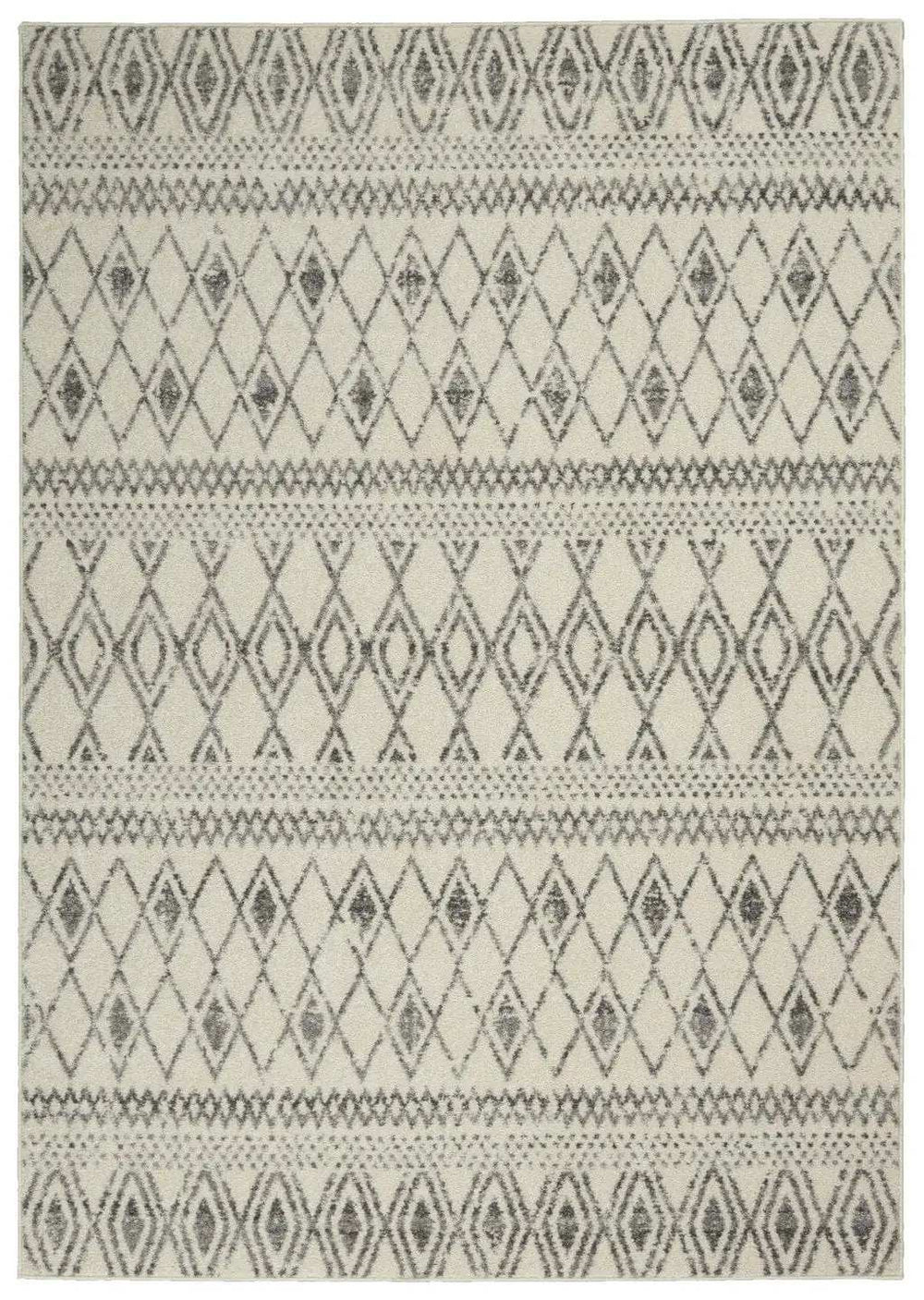 5' X 7' Gray Geometric Berber Power Loom Area Rug - Homeroots - Flyclothing LLC