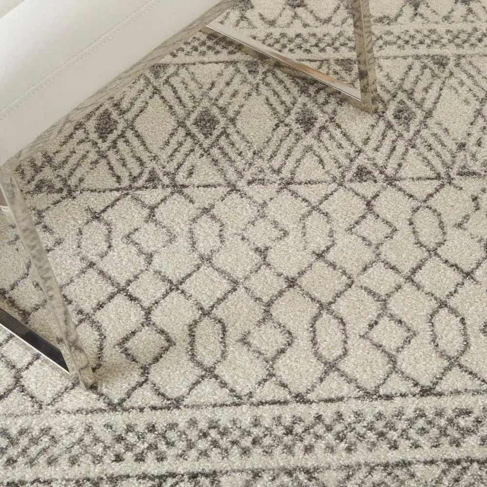 5' X 7' Gray Geometric Power Loom Area Rug - Homeroots - Flyclothing LLC