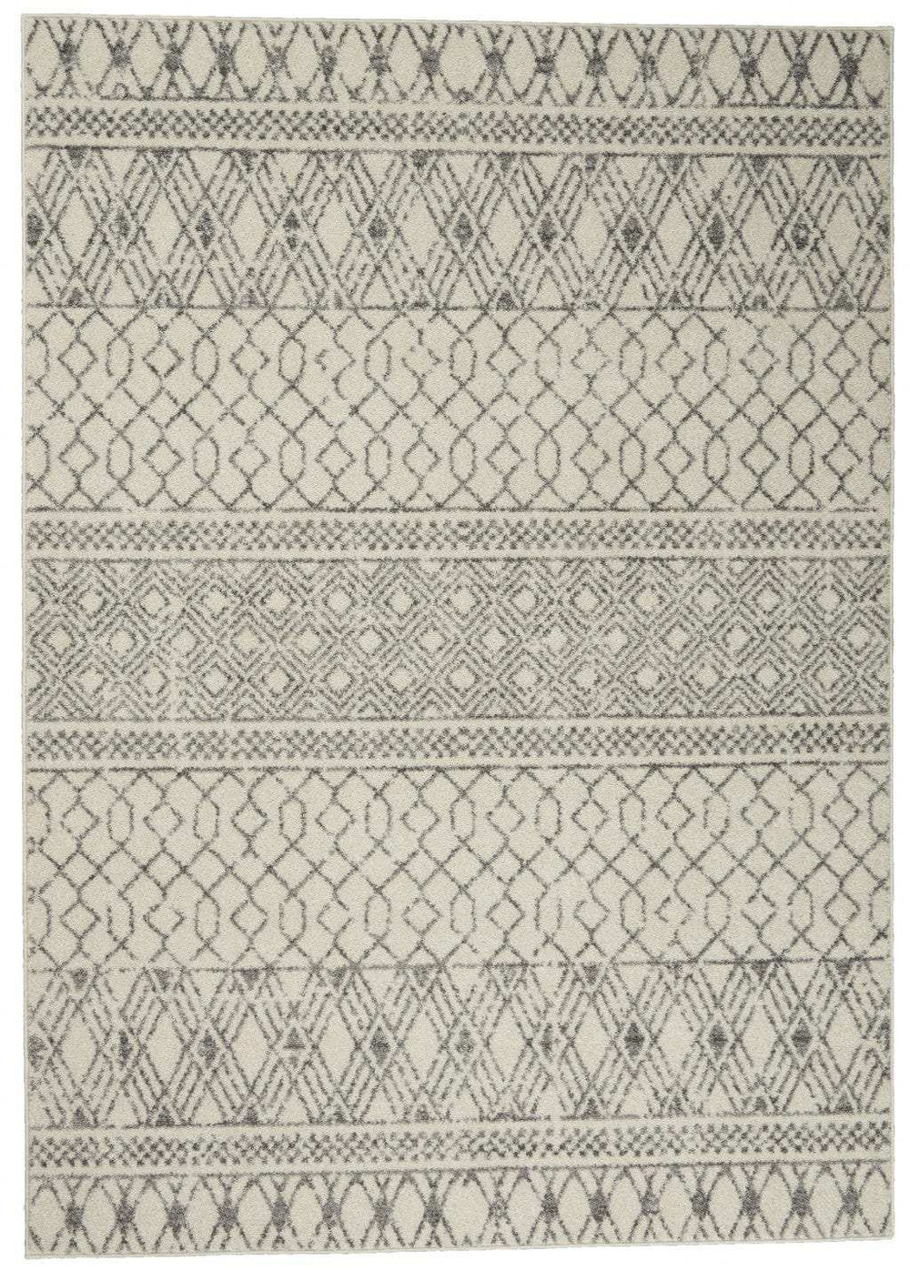 5' X 7' Gray Geometric Power Loom Area Rug - Homeroots - Flyclothing LLC