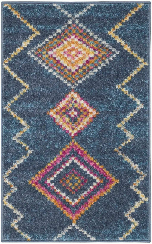 2' X 3' Navy Blue Southwestern Berber Area Rug - Homeroots - Flyclothing LLC