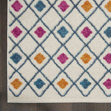5' X 7' Blue And Ivory Geometric Dhurrie Area Rug - Homeroots - Flyclothing LLC