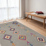 5' X 7' Gray Geometric Berber Area Rug - Homeroots - Flyclothing LLC