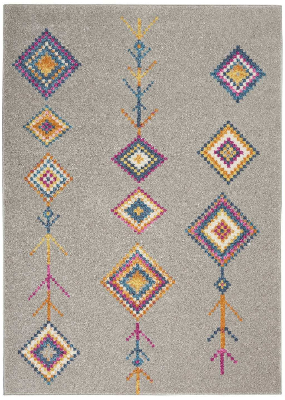 5' X 7' Gray Geometric Berber Area Rug - Homeroots - Flyclothing LLC