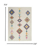 5' X 7' Ivory Geometric Berber Area Rug - Homeroots - Flyclothing LLC