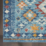 4' X 6' Blue And Orange Geometric Dhurrie Area Rug - Homeroots - Flyclothing LLC