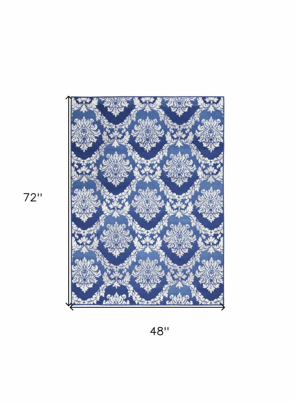 4' X 6' Blue Floral Dhurrie Area Rug - Homeroots - Flyclothing LLC