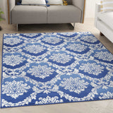 5' X 7' Blue Floral Dhurrie Area Rug - Homeroots - Flyclothing LLC