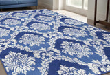 5' X 7' Blue Floral Dhurrie Area Rug - Homeroots - Flyclothing LLC