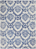 4' X 6' Blue And Ivory Floral Dhurrie Area Rug - Homeroots - Flyclothing LLC