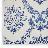 4' X 6' Blue And Ivory Floral Dhurrie Area Rug - Homeroots - Flyclothing LLC