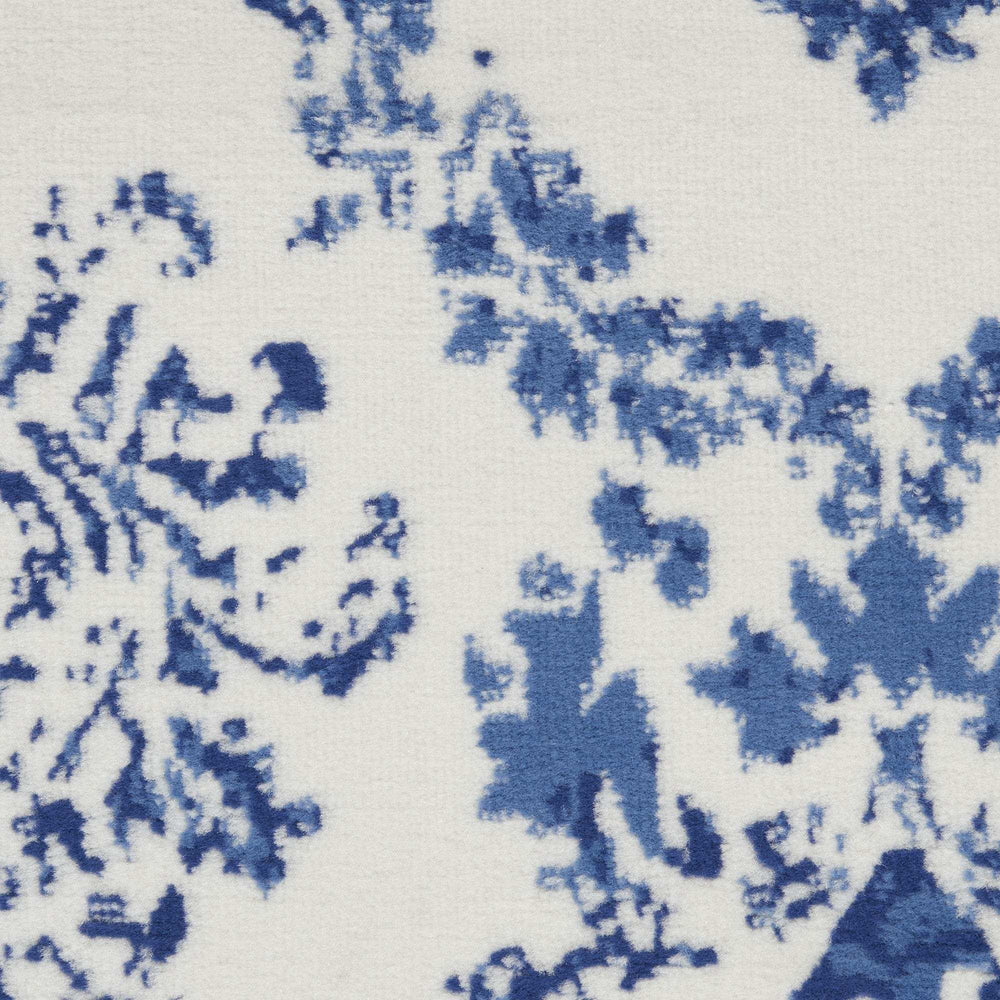 6' X 9' Blue And Ivory Floral Dhurrie Area Rug - Homeroots - Flyclothing LLC