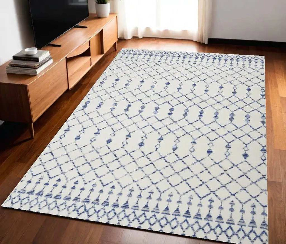 5' X 7' Ivory Geometric Berber Area Rug - Homeroots - Flyclothing LLC