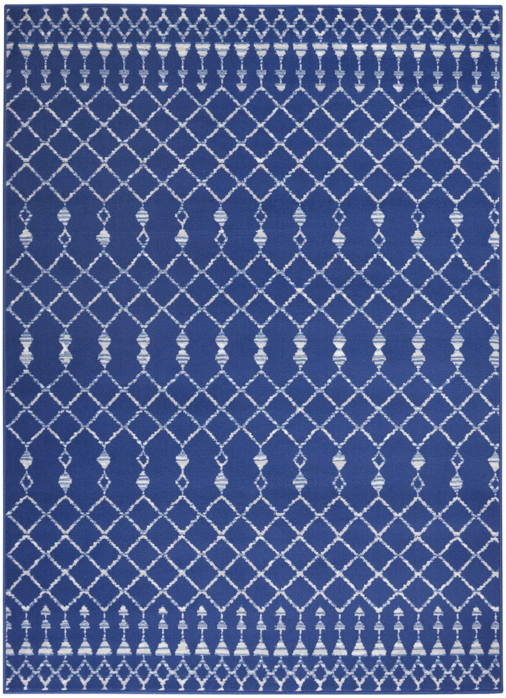 4' X 6' Navy Blue Geometric Berber Area Rug - Homeroots - Flyclothing LLC