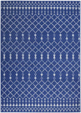 4' X 6' Navy Blue Geometric Berber Area Rug - Homeroots - Flyclothing LLC