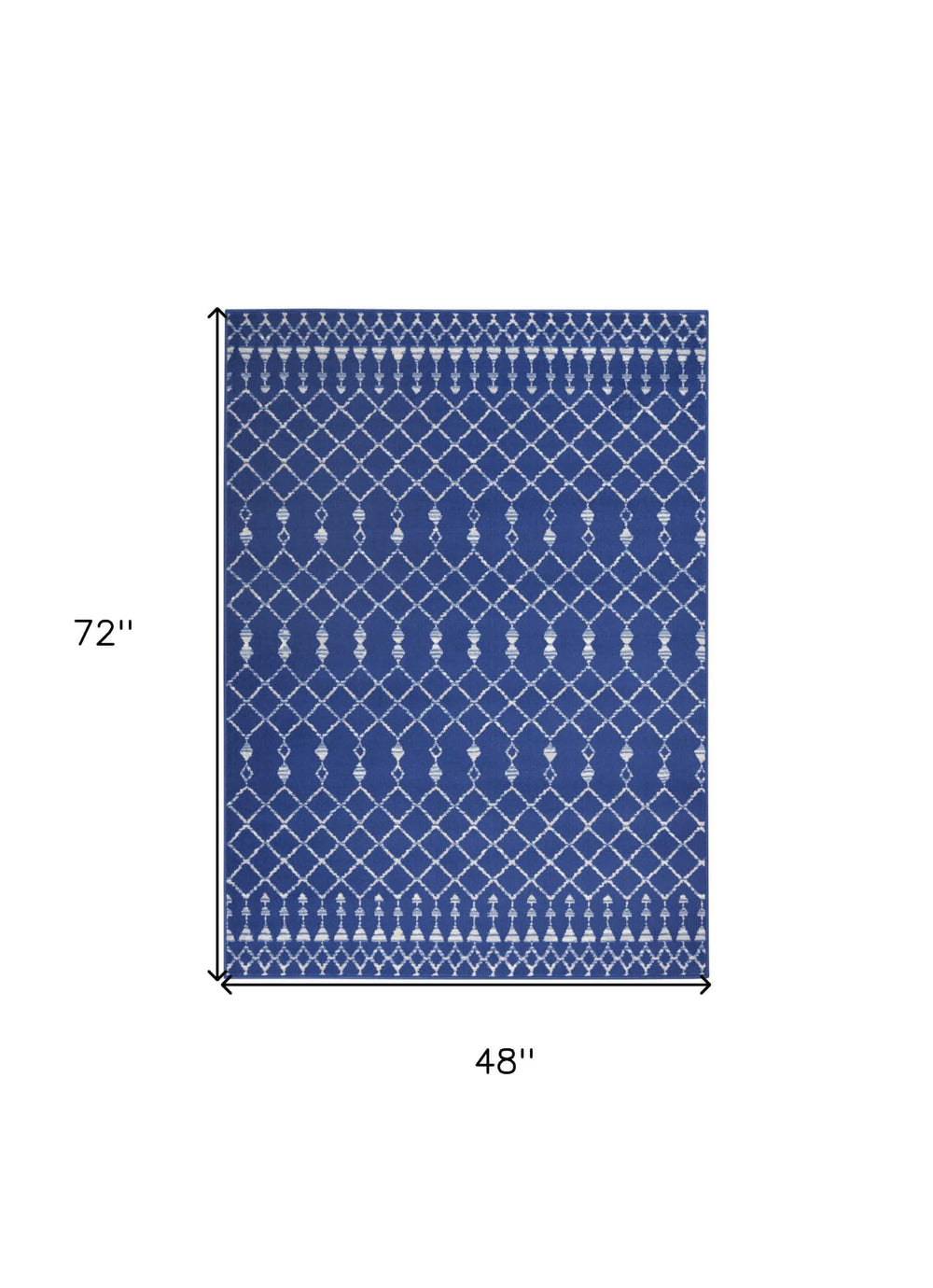 4' X 6' Navy Blue Geometric Berber Area Rug - Homeroots - Flyclothing LLC