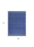4' X 6' Navy Blue Geometric Berber Area Rug - Homeroots - Flyclothing LLC