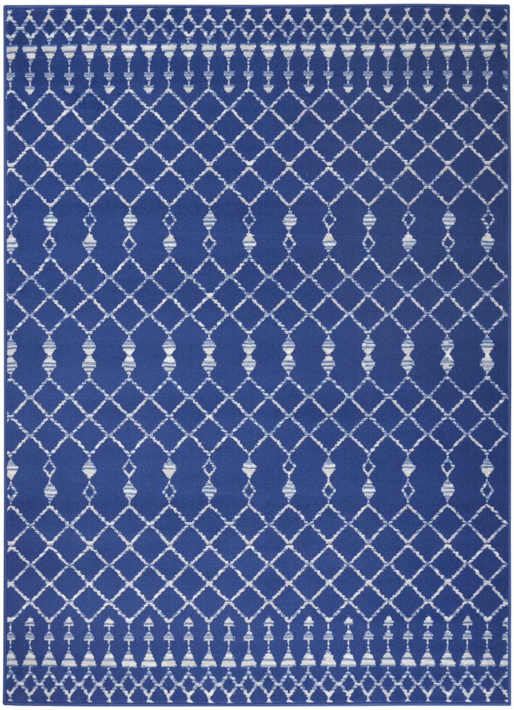 4' X 6' Navy Blue Geometric Berber Area Rug - Homeroots - Flyclothing LLC