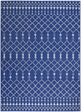 5' X 7' Navy Blue Geometric Berber Area Rug - Homeroots - Flyclothing LLC