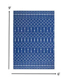 6' X 9' Navy Blue Geometric Berber Area Rug - Homeroots - Flyclothing LLC