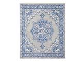 4' X 6' Blue Gray Floral Dhurrie Area Rug - Homeroots - Flyclothing LLC