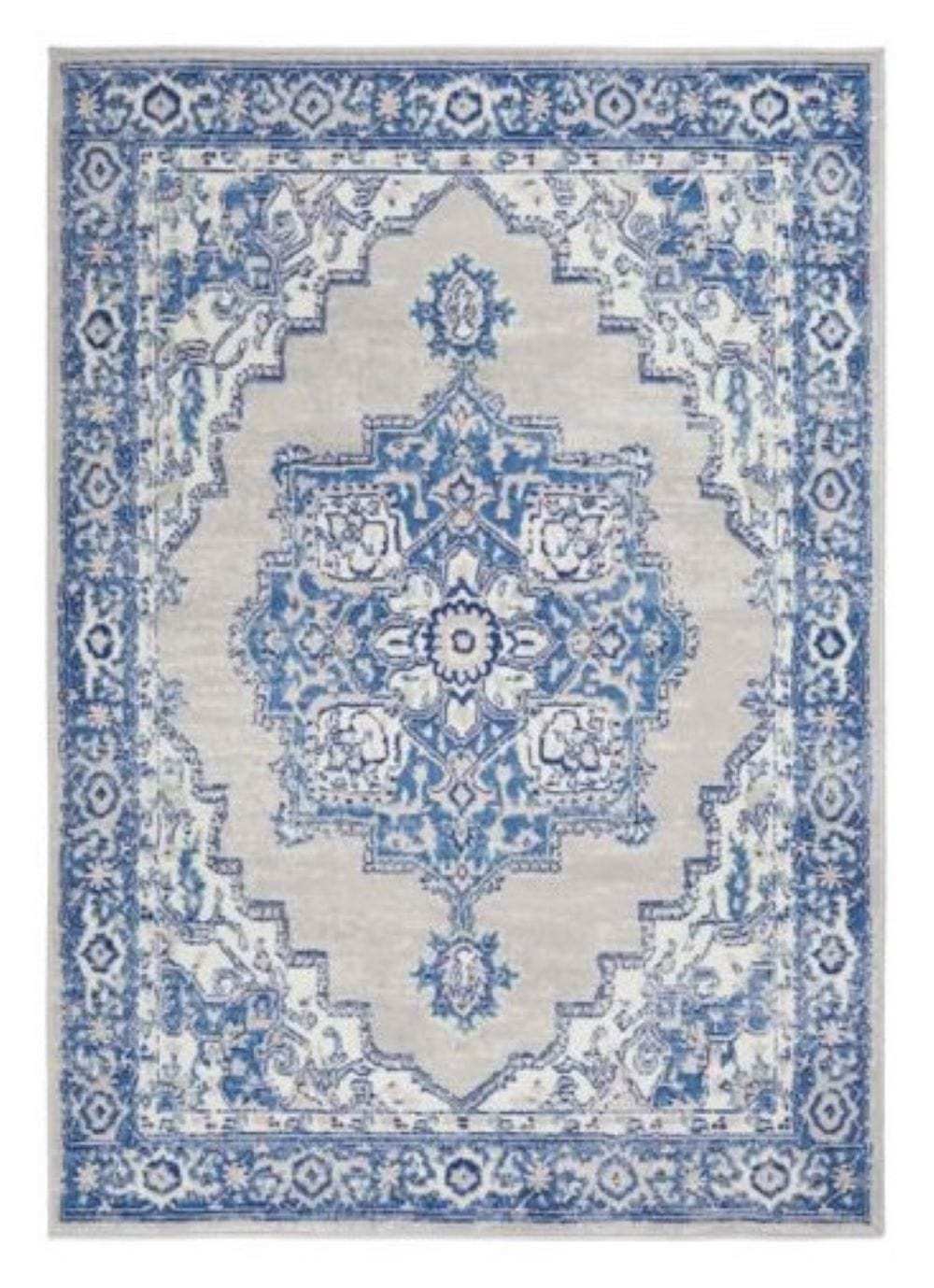 6' X 9' Blue Gray Floral Dhurrie Area Rug - Homeroots - Flyclothing LLC