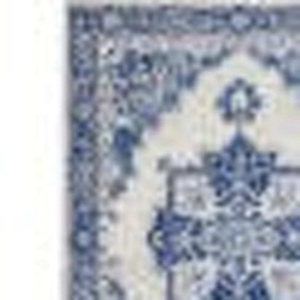5' X 7' Blue And Ivory Floral Dhurrie Area Rug - Homeroots - Flyclothing LLC