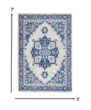 5' X 7' Blue And Ivory Floral Dhurrie Area Rug - Homeroots - Flyclothing LLC